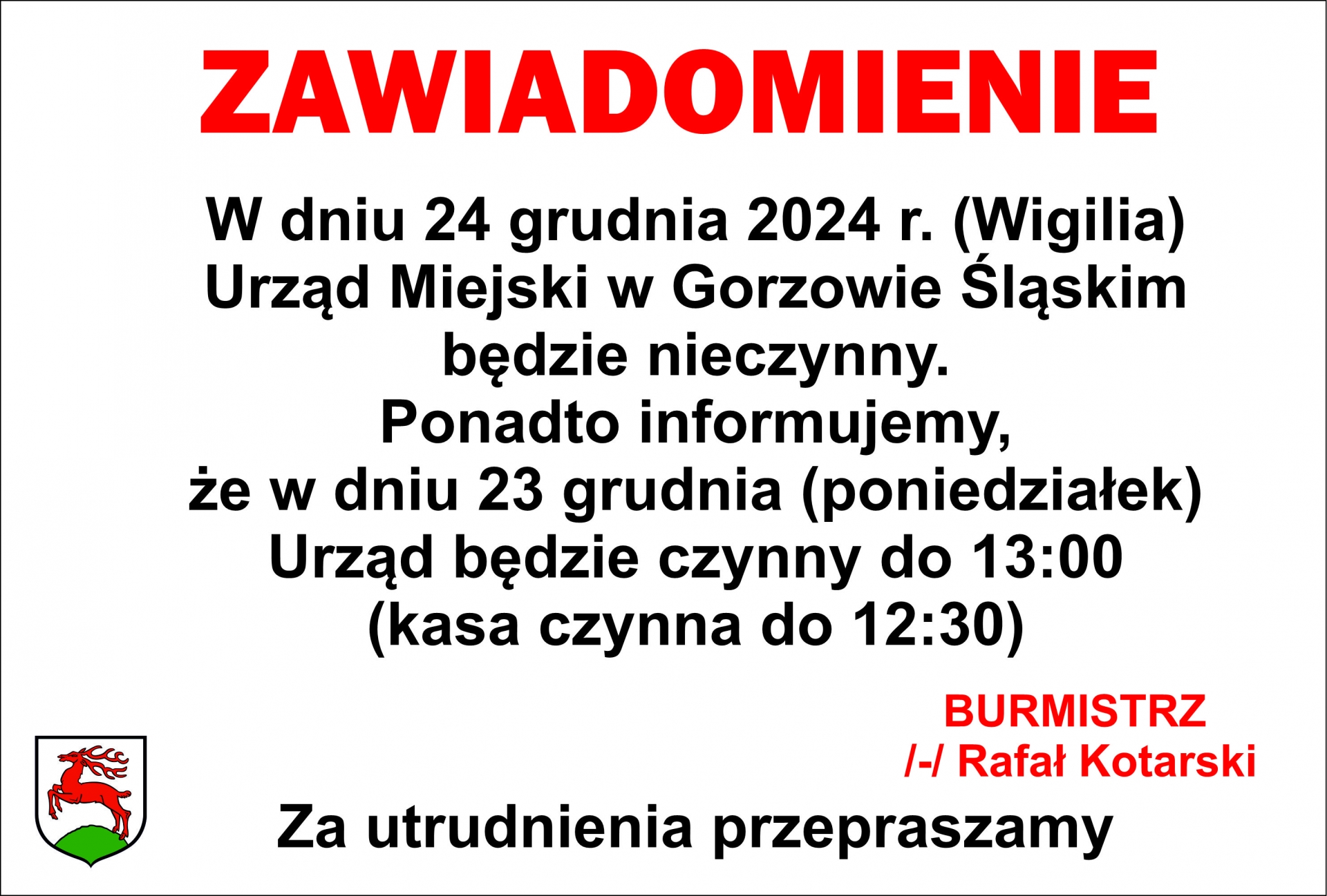 Zdjęcie do artykułu: Zawiadomienie 