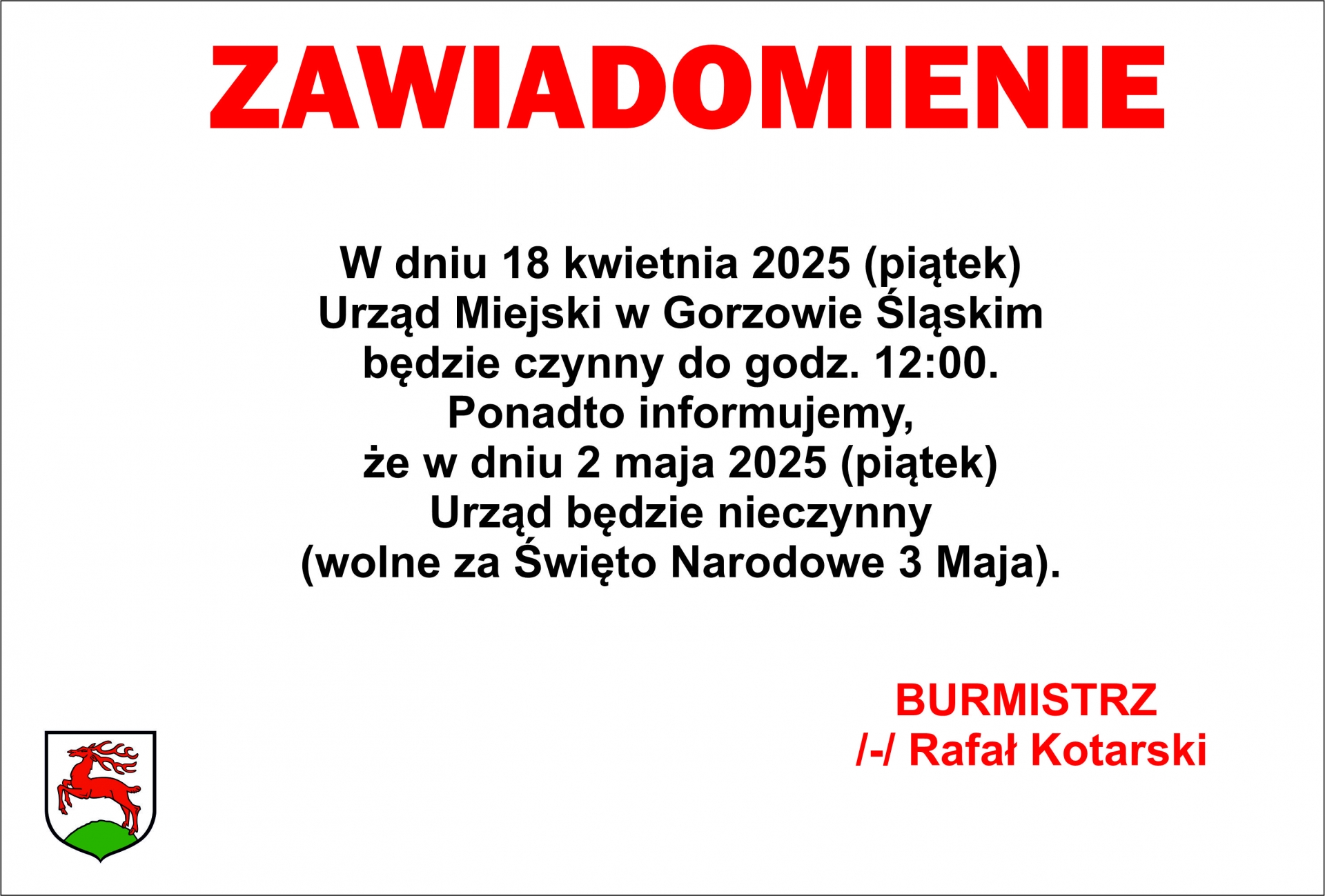 Zdjęcie do artykułu: Zawiadomienie 