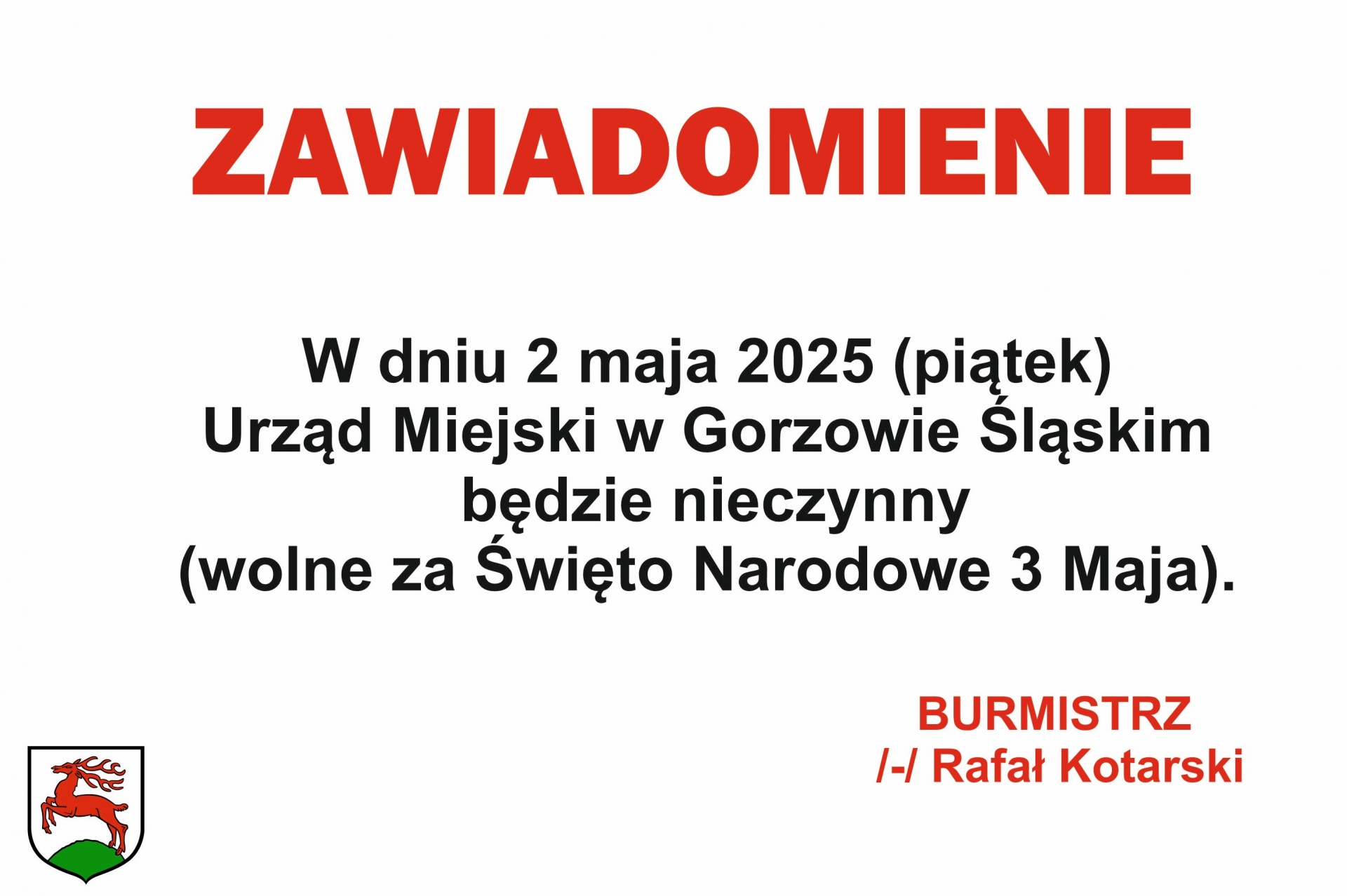Zdjęcie do artykułu: Zawiadomienie 