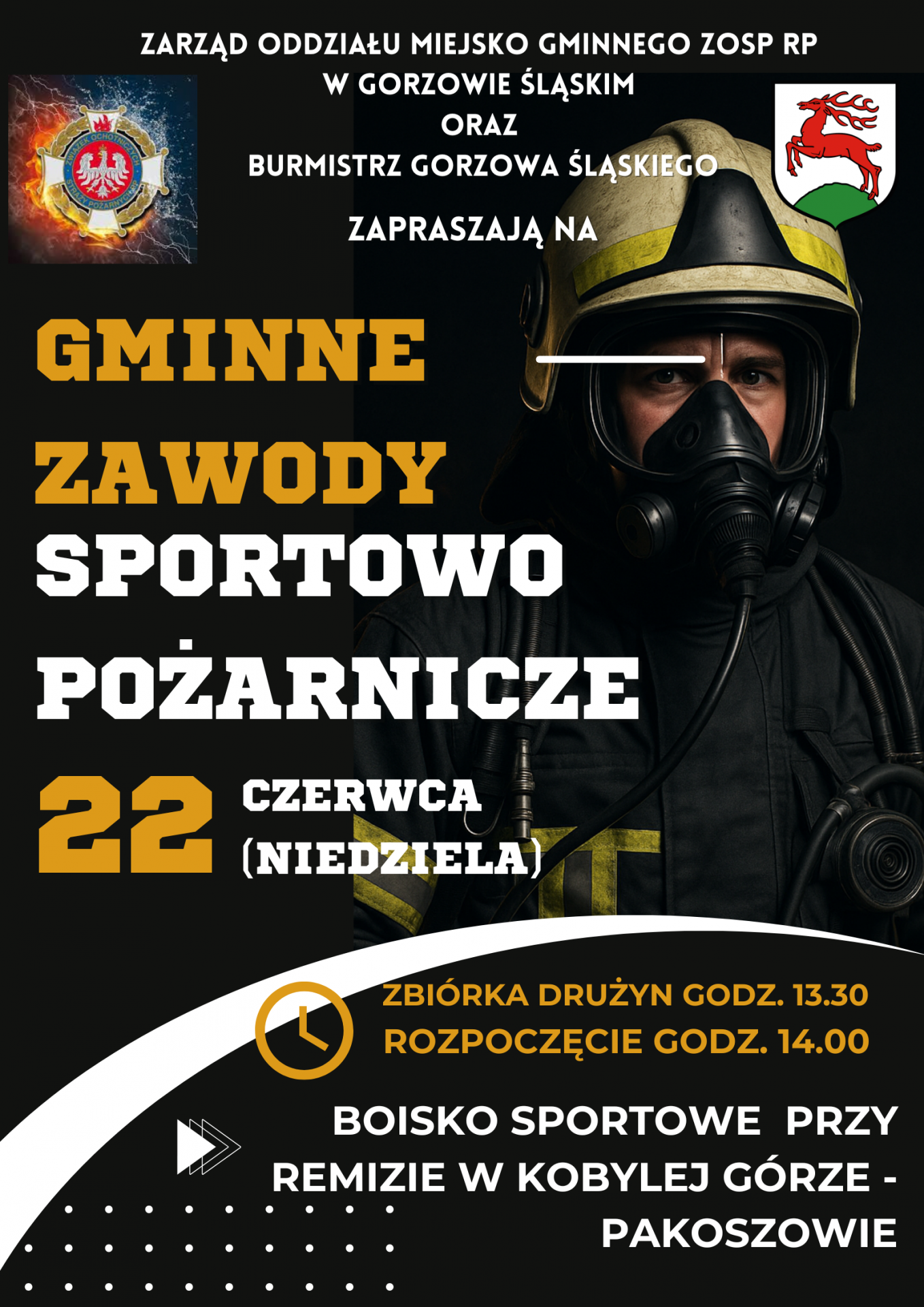 Zdjęcie do artykułu: ZAPRASZAMY NA GMINNE ZAWODY SPORTOWO POŻARNICZE !!