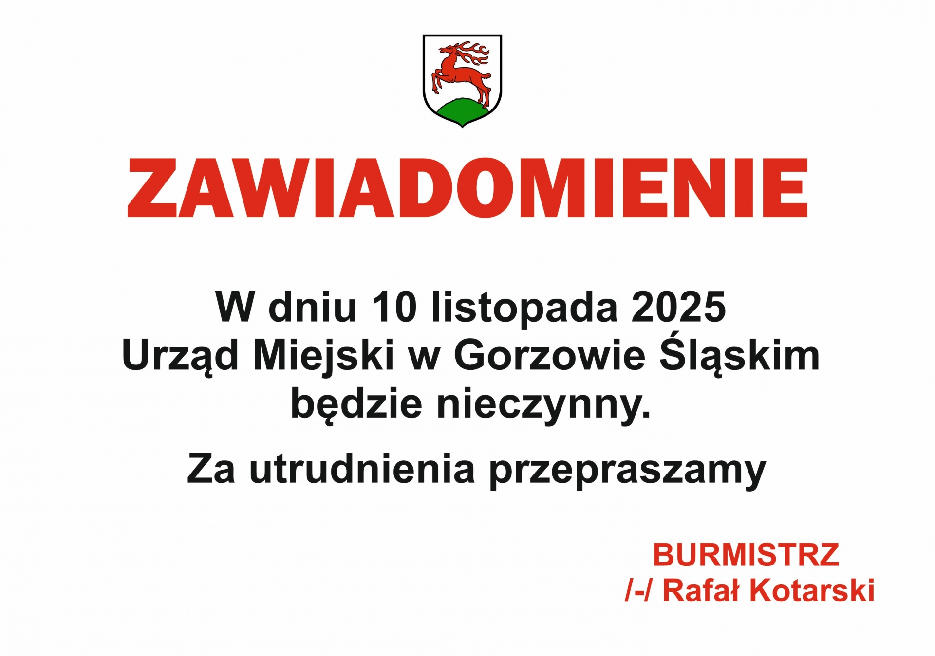 Zdjęcie do artykułu: Zawiadomienie 