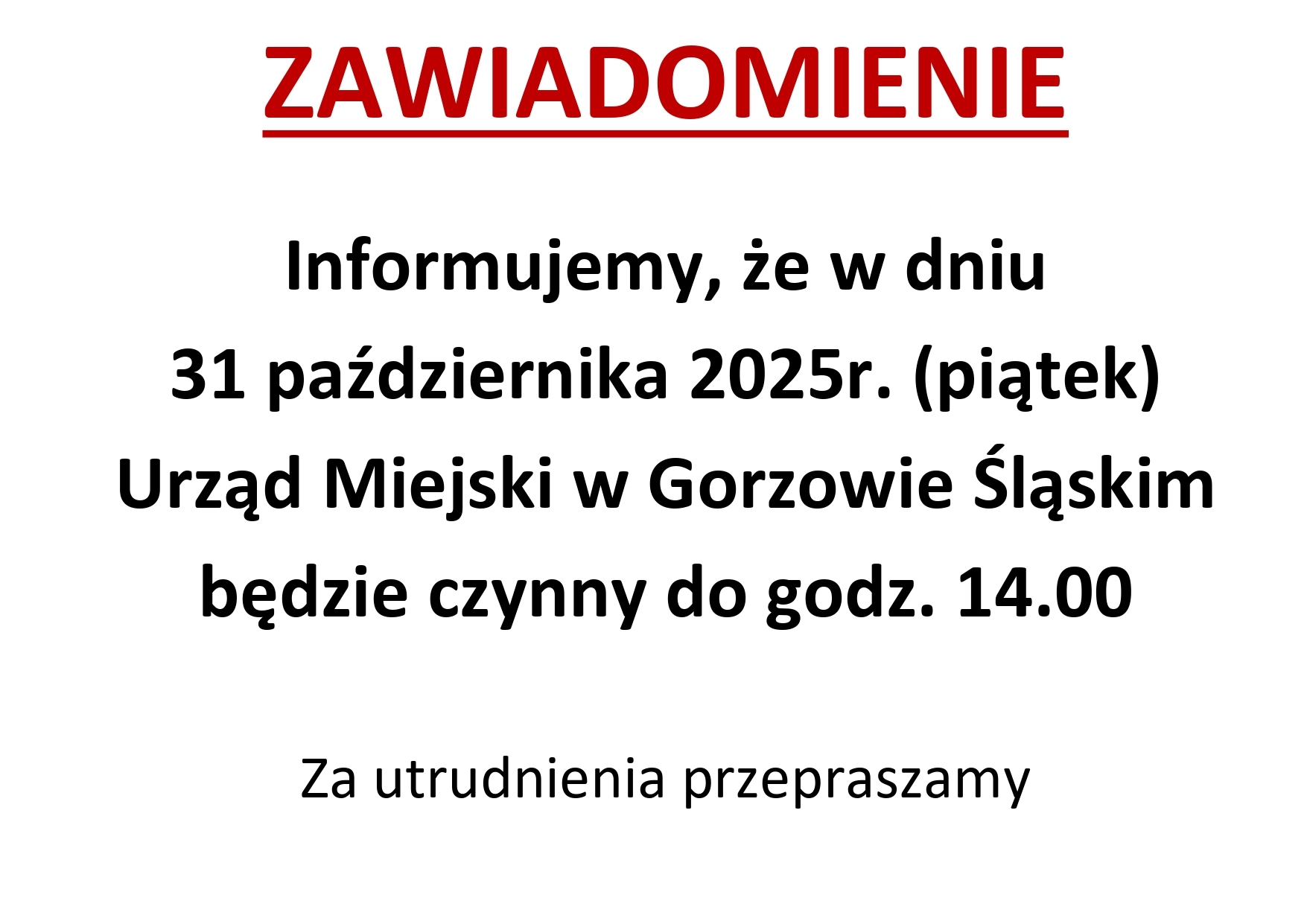 Zdjęcie do artykułu: Zawiadomienie 