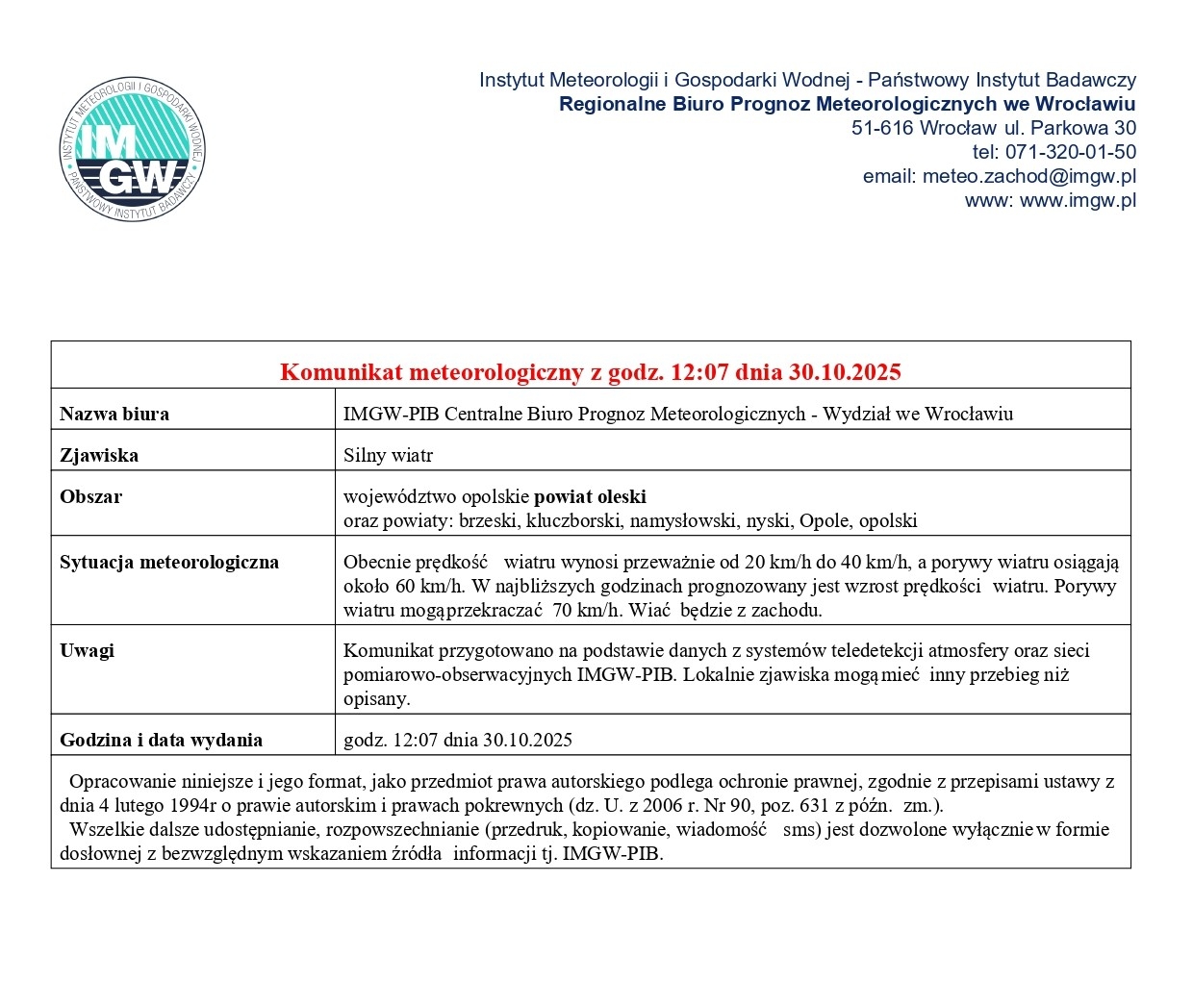 Zdjęcie do artykułu: Uwaga, silny wiatr! 