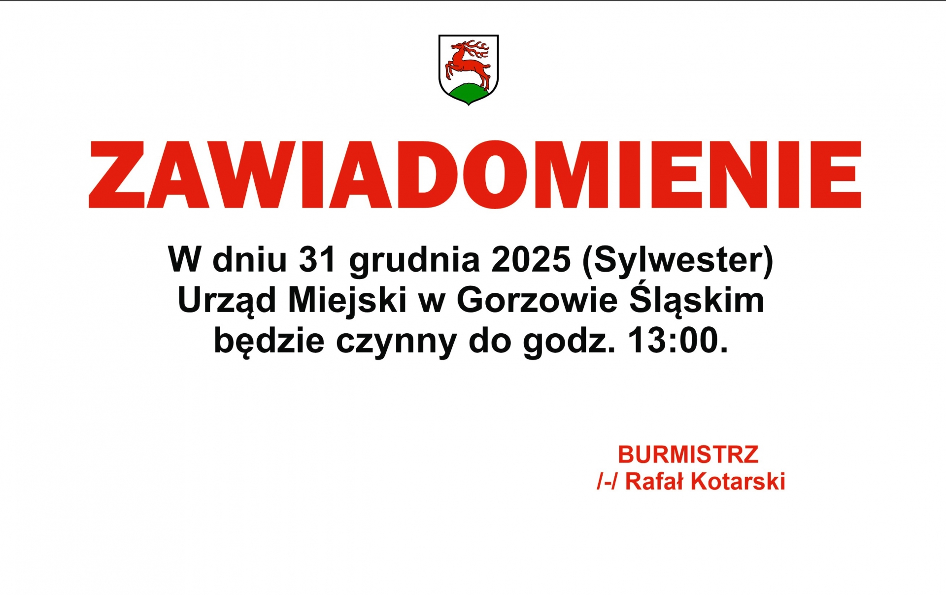Zdjęcie do artykułu: Zawiadomienie 
