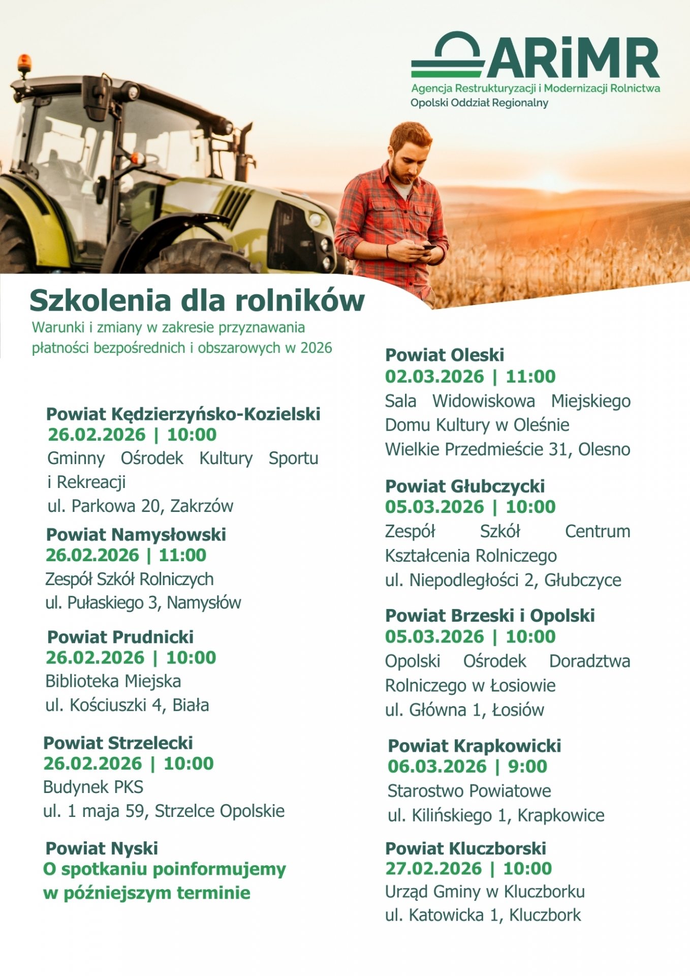 Zdjęcie do artykułu: Szkolenie dla rolników! 