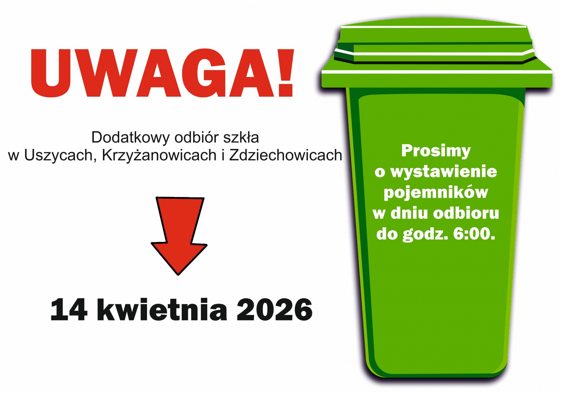 Zdjęcie do artykułu: Dodatkowy odbiór szkła 