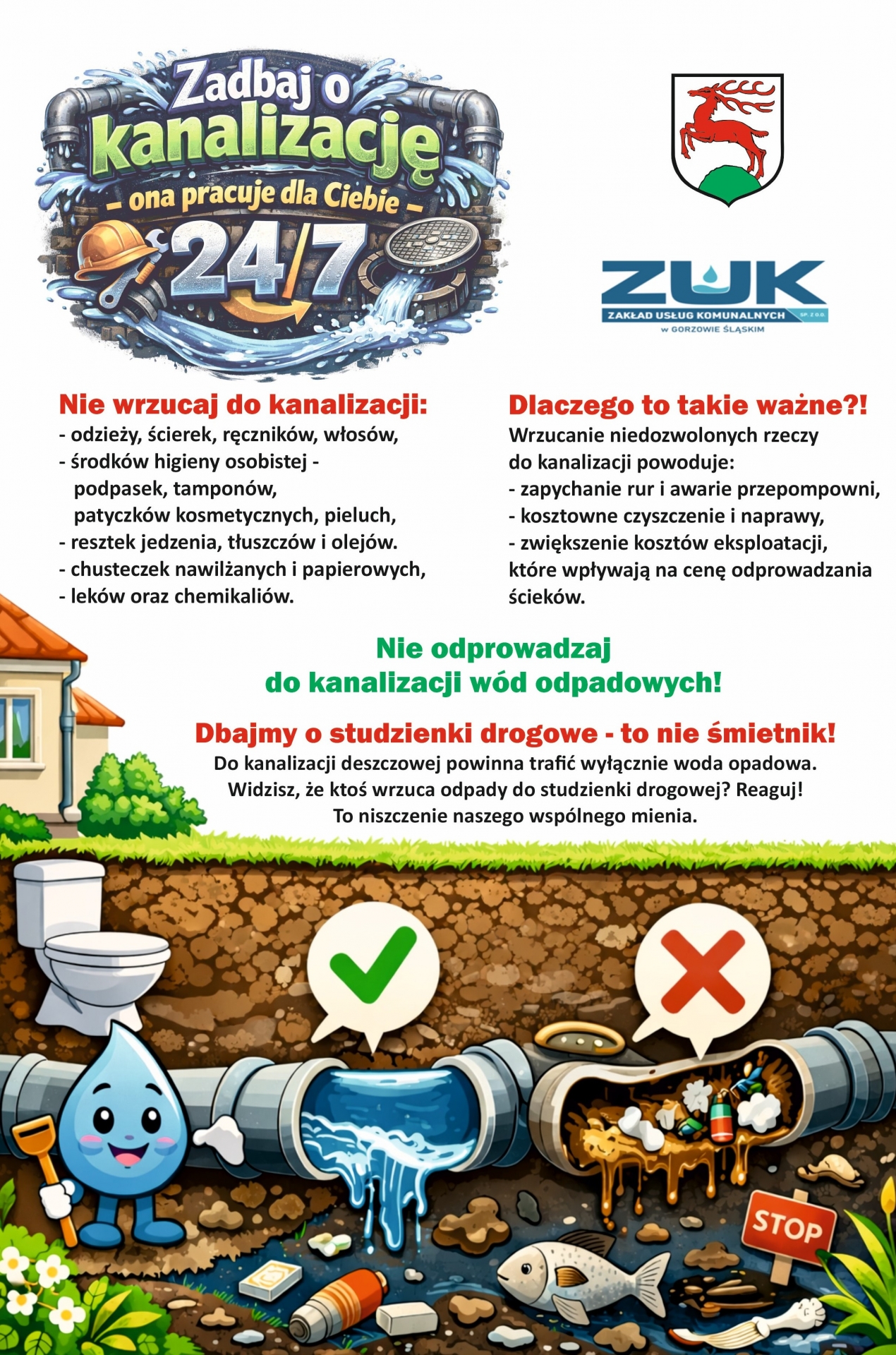 Zdjęcie do artykułu: Dbajmy o kanalizację! 