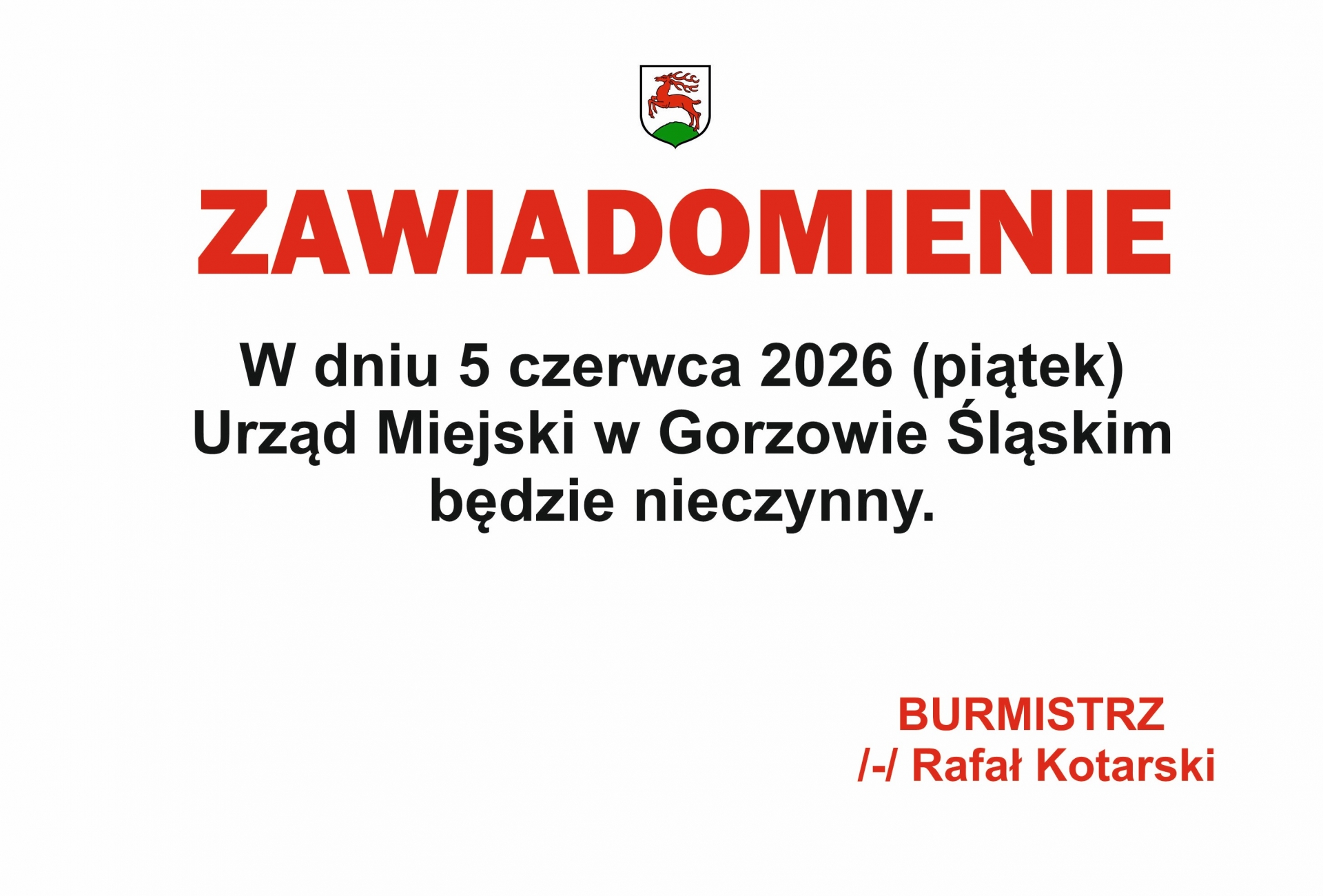 Zdjęcie do artykułu: Zawiadomienie 