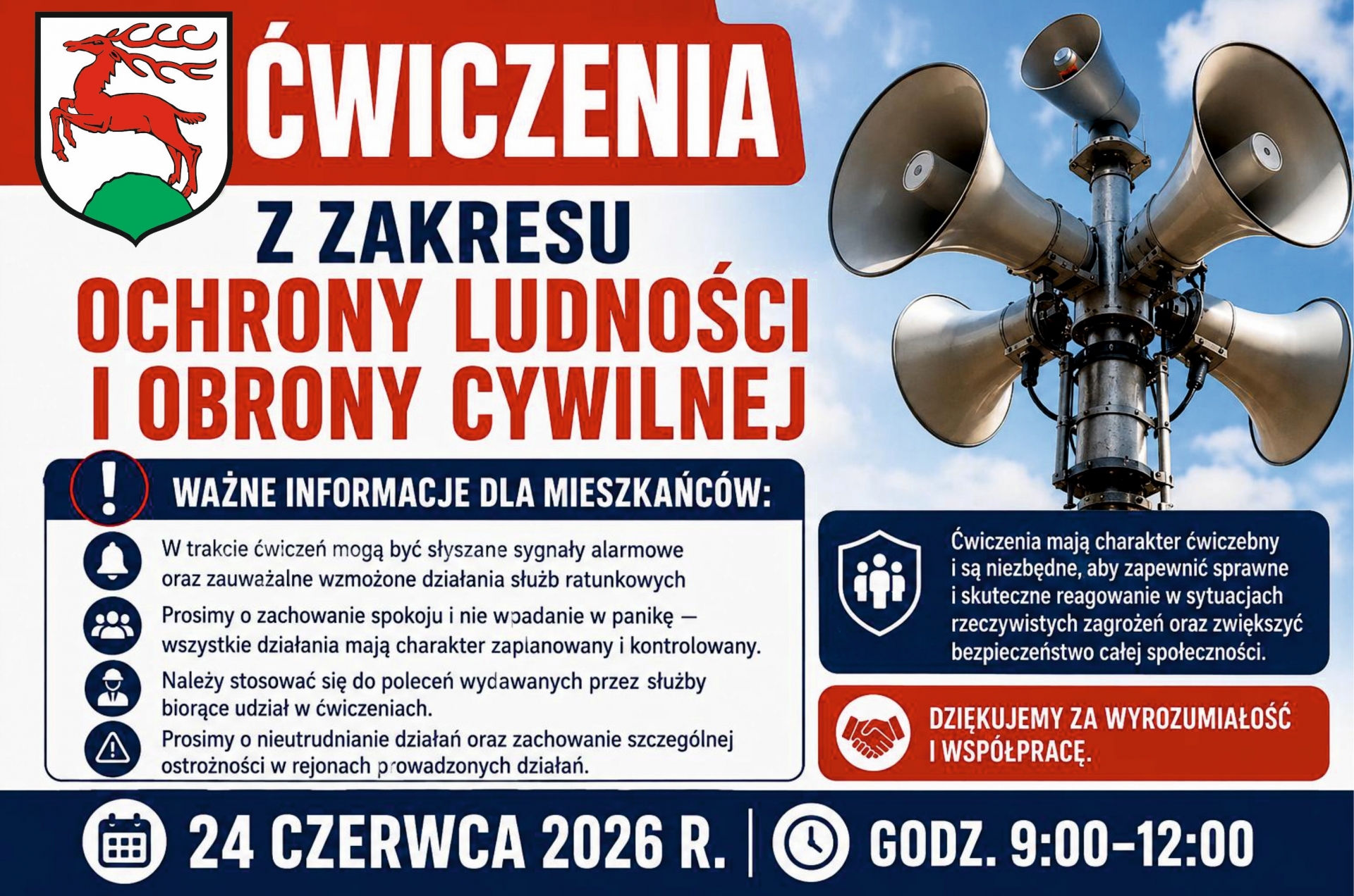 Zdjęcie do artykułu:  ĆWICZENIA Z ZAKRESU OCHRONY LUDNOŚCI I OBRONY CYWILNEJ 