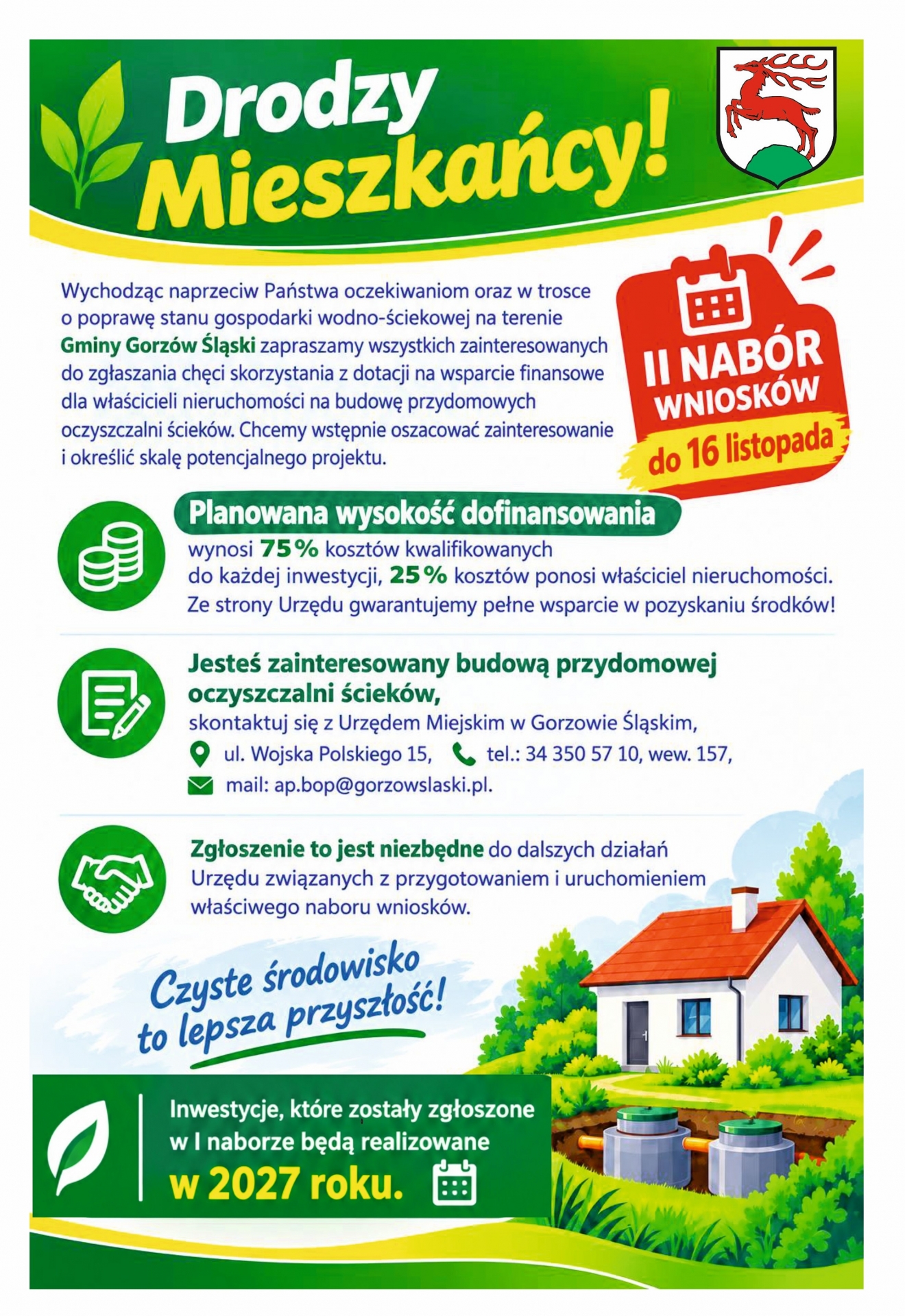 Zdjęcie do artykułu: Przydomowe oczyszczalnie ścieków – II nabór wniosków! 